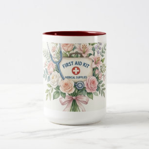 Taza Bicolor Decoración Médica Rústica de Pared – Estetoscopio