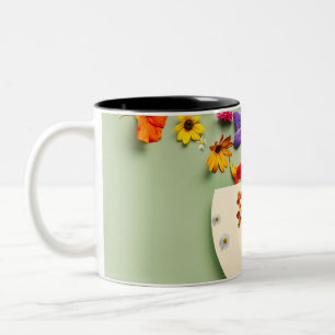 Taza Bicolor Decoración moderna del hogar, pieza de acento refr