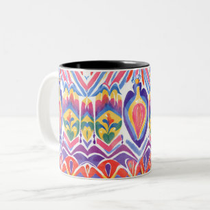 Taza Bicolor decoración tradicional rumana