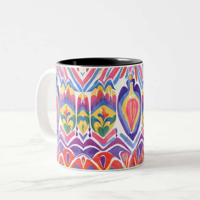 Taza Bicolor decoración tradicional rumana (Anverso izquierdo)