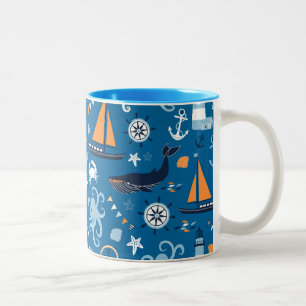 Taza Bicolor Deep Blue All Things Nautical