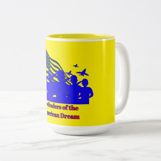 Taza Bicolor Defensores del sueño americano amarillo (Anverso derecho)