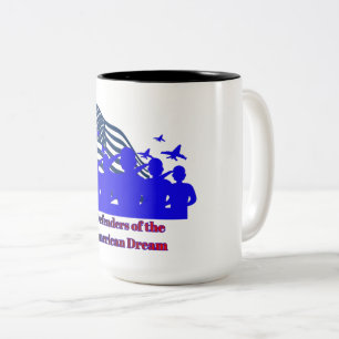 Taza Bicolor Defensores del sueño americano negros y blancos