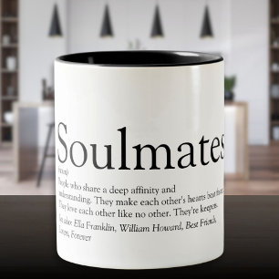 Taza Bicolor Definición de Almas Gemelas Personalizadas Café de