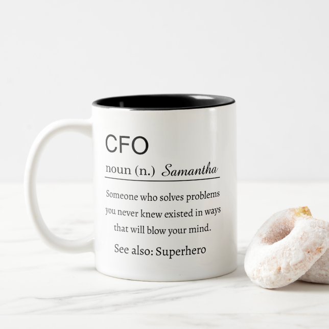 Taza Bicolor Definición de CFO Personalizada (Con donut)
