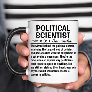 Taza Bicolor Definición de Científico Político Personalizada