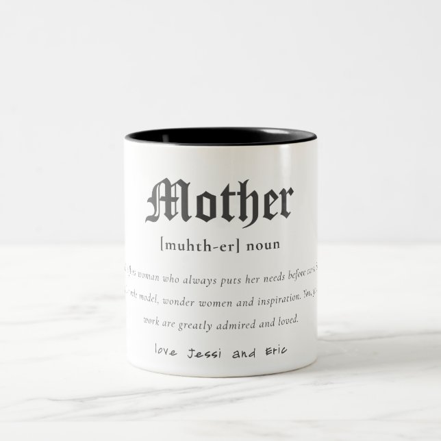 Taza Bicolor Definición de diccionario madre regalo personaliza (Centro)