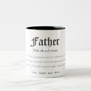Taza Bicolor Definición de diccionario padre regalo personaliza