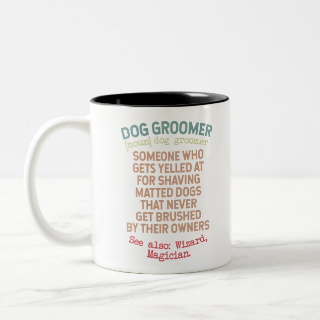 Taza Bicolor Definición de Dog Groomer (Izquierda)
