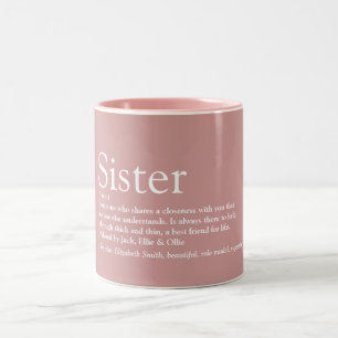 Taza Bicolor Definición de hermana Polvo Rosa