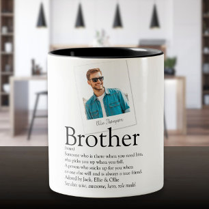 Taza Bicolor Definición de hermano divertido moderno Foto