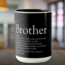 Taza Bicolor Definición de hermano moderna divertida