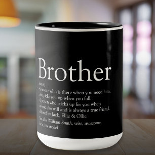 Taza Bicolor Definición de hermano moderna divertida