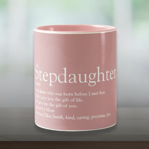 Taza Bicolor Definición de hijastra Divertida Moderna Rosa Feme