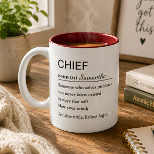 Taza Bicolor Definición de Jefe Personalizada