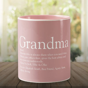 Taza Bicolor Definición de la abuela Rosa polvoriento rosa