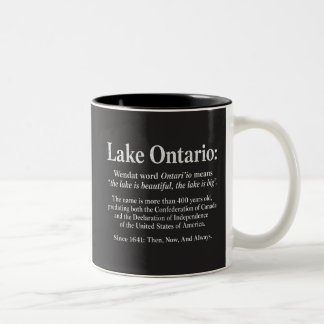 Taza Bicolor Definición de la historia de Wendat del lago Ontar