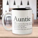 Taza Bicolor Definición de la tía de Guay en blanco y negro<br><div class="desc">Personaliza a tu tía o tía para crear un regalo único. Una manera perfecta de mostrarle lo increíble que es cada día. Diseñado por Thisisnotme©</div>