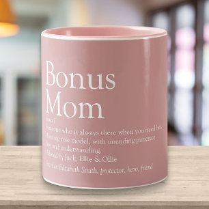 Taza Bicolor Definición de Mamá Adicional Rosa Polvo Rosa