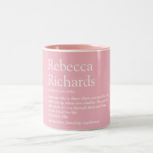 Taza Bicolor Definición de mejor amiga personalizada rosa femen