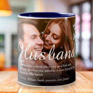 Taza Bicolor Definición de mejor marido del mundo Script Foto