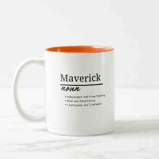 Taza Bicolor Definición de nombre personalizada de Maverick, Bo