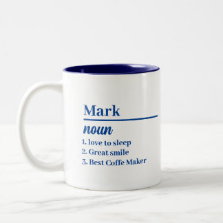 Taza Bicolor Definición de nombre personalizada Mug satinado az