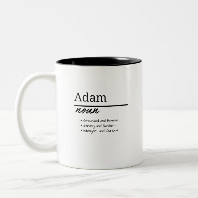 Taza Bicolor Definición de nombre personalizado de Adam, Boy (Izquierda)
