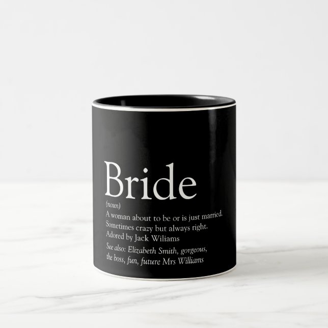 Taza Bicolor Definición de Novia, Despedida de Soltera, Boda (Centro)