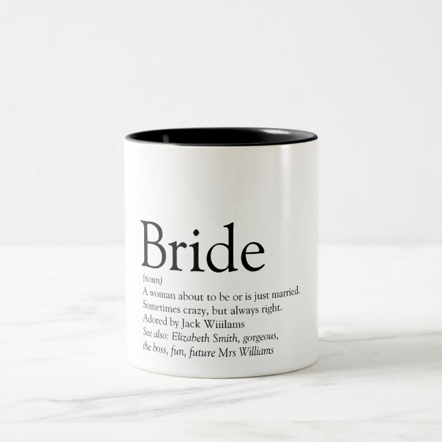 Taza Bicolor Definición de Novia, Despedida de Soltera, Boda (Centro)