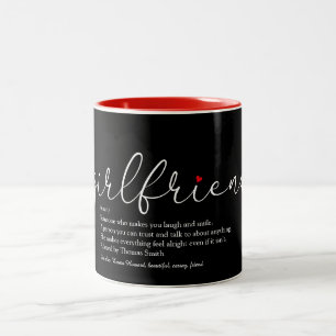 Taza Bicolor Definición de Novia Escritura Elegante Corazón de 