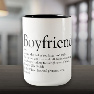 Taza Bicolor Definición de novio personalizada divertida y geni
