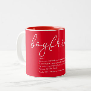 Taza Bicolor Definición de Novio Script Corazón de Amor