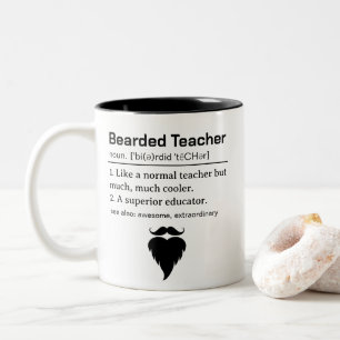 Taza Bicolor Definición de Profesor Barbudo Divertido