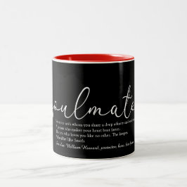Taza Bicolor Definición de Soulmate de corazón de amor de scrip