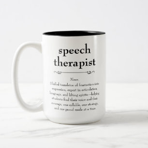 Taza Bicolor Definición de terapeuta de voz Gracias regalo