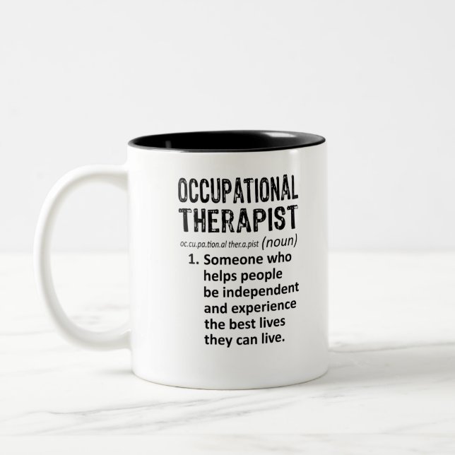 Taza Bicolor Definición de terapeuta ocupacional (Izquierda)