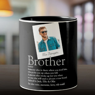 Taza Bicolor Definición del hermano divertido moderno Foto