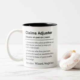 Taza Bicolor Definición Divertida de Ajustador de Reclamaciones