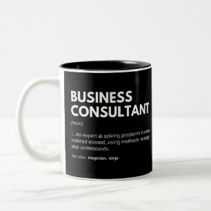 Taza Bicolor Definición divertida de consultor de negocios