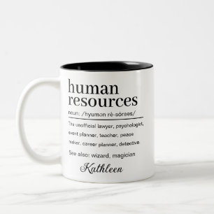 Taza Bicolor Definición Divertida de Recursos Humanos Personali