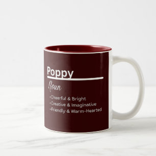 Taza Bicolor Definición Personalizada del Nombre Poppy Girl