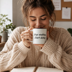 Taza Bicolor Deja de Esperar Comienza a Hacer – Cita Motivacion