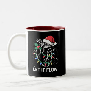 Taza Bicolor Deja que fluya Anatomía Corazón Enfermera Cardíaca