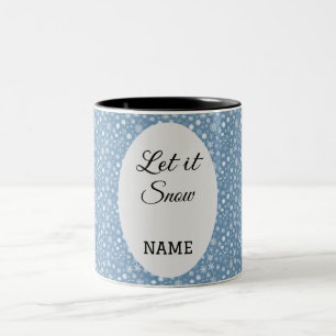 Taza Bicolor Deja que nieve: Invierno personalizado