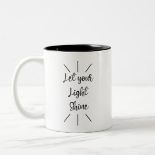 Taza Bicolor Deja que tu luz brille el texto del guión negro