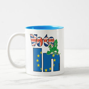 Taza Bicolor Del voto UE adentro (permanezca) - - referéndum