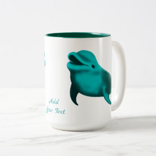Taza Bicolor Delfín afortunado - Añade tu texto