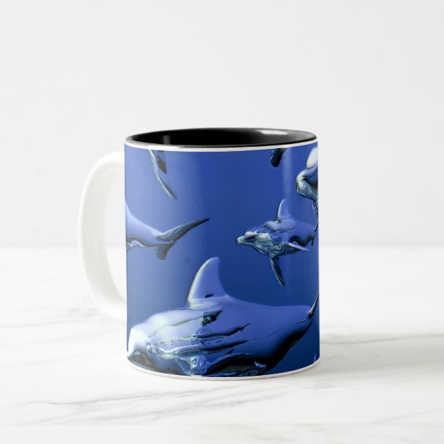 Taza Bicolor Delfín azul (Anverso izquierdo)