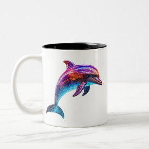 Taza Bicolor Delfín colorido vibrante